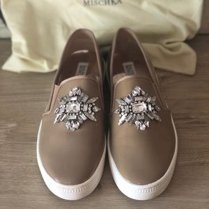 Badgley Mischka nude slip on sneakers - size 8